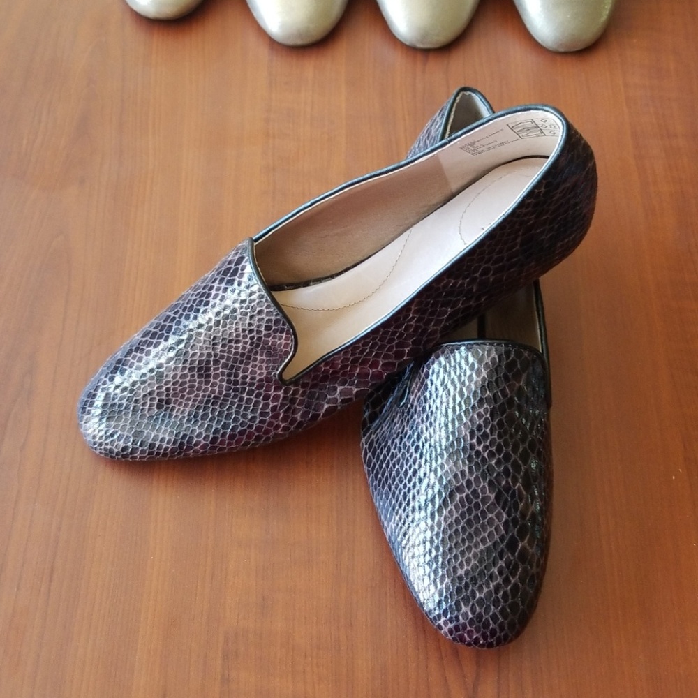 Black snake skin style shoes lands end